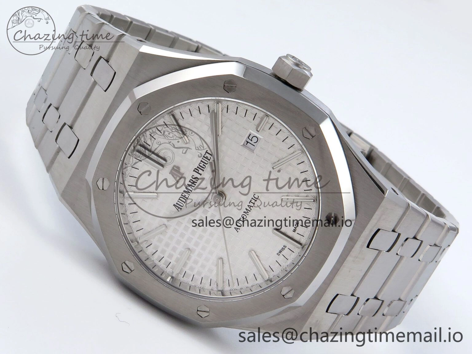 Royal Oak 41mm 15400 SS TKF 1:1 Best Edition White Dial on SS Bracelet SA4302 Super Clone
