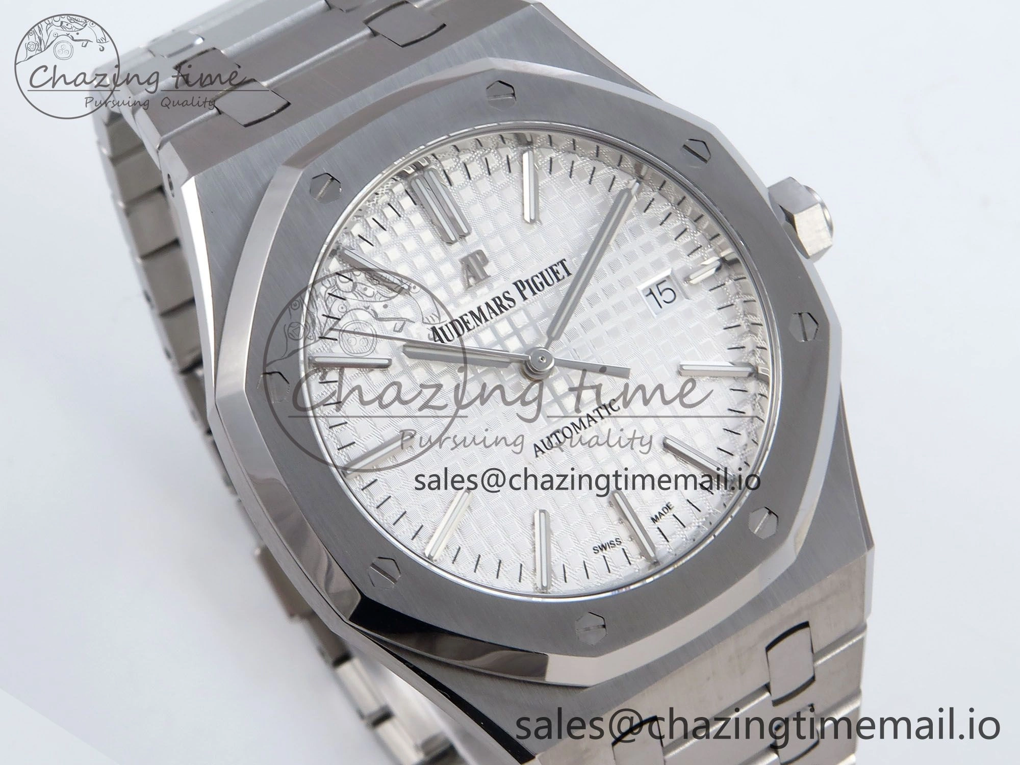 Royal Oak 41mm 15400 SS TKF 1:1 Best Edition White Dial on SS Bracelet SA4302 Super Clone