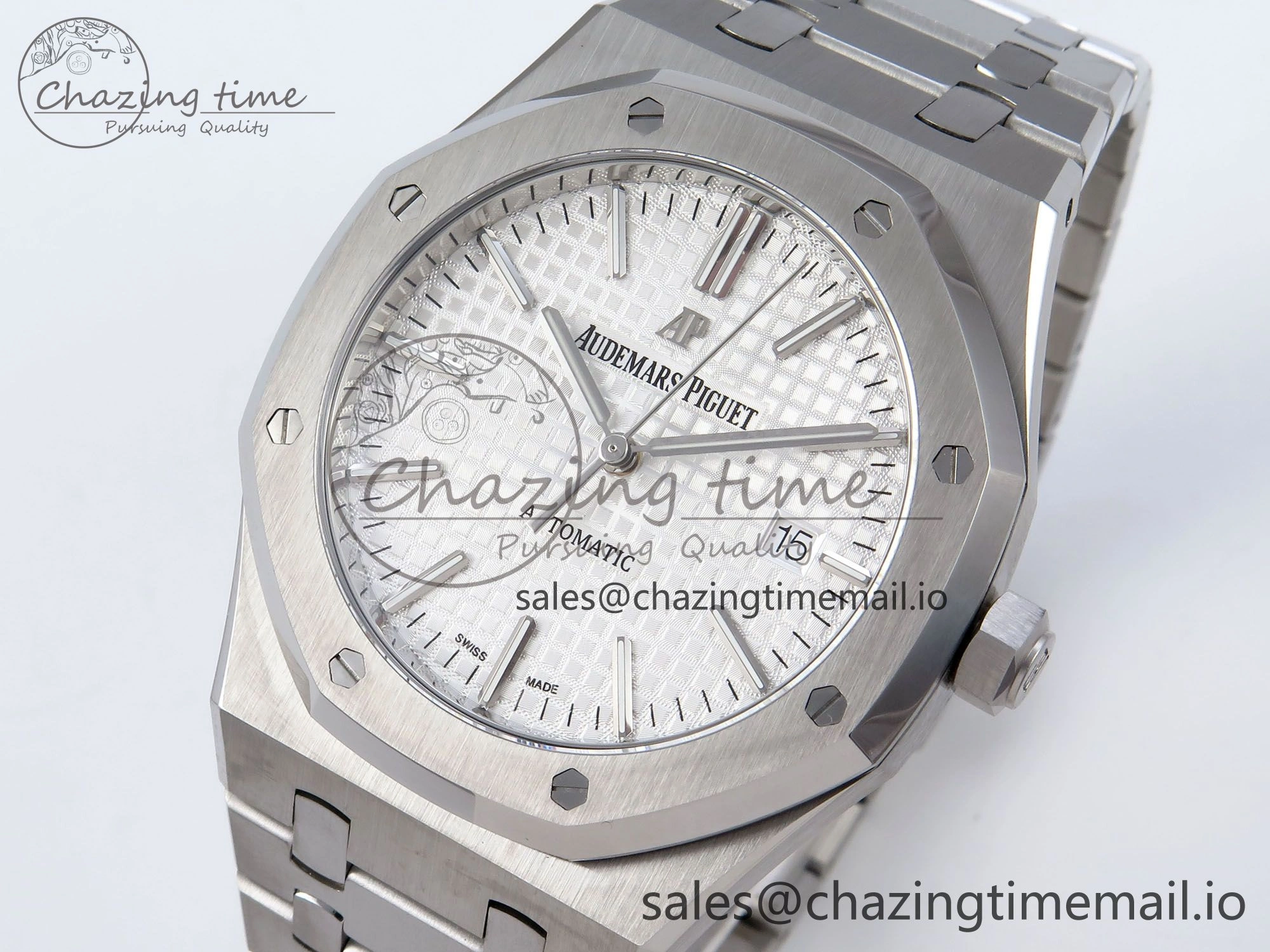 Royal Oak 41mm 15400 SS TKF 1:1 Best Edition White Dial on SS Bracelet SA4302 Super Clone