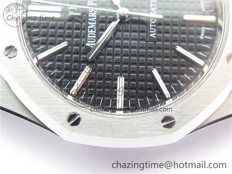 Royal Oak 41mm 15400 SS Z+F 1:1 Best Edition Black Textured Dial on SS Bracelet A3120 (Free Box)