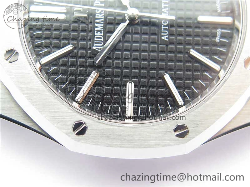 Royal Oak 41mm 15400 SS Z+F 1:1 Best Edition Black Textured Dial on SS Bracelet A3120 (Free Box)