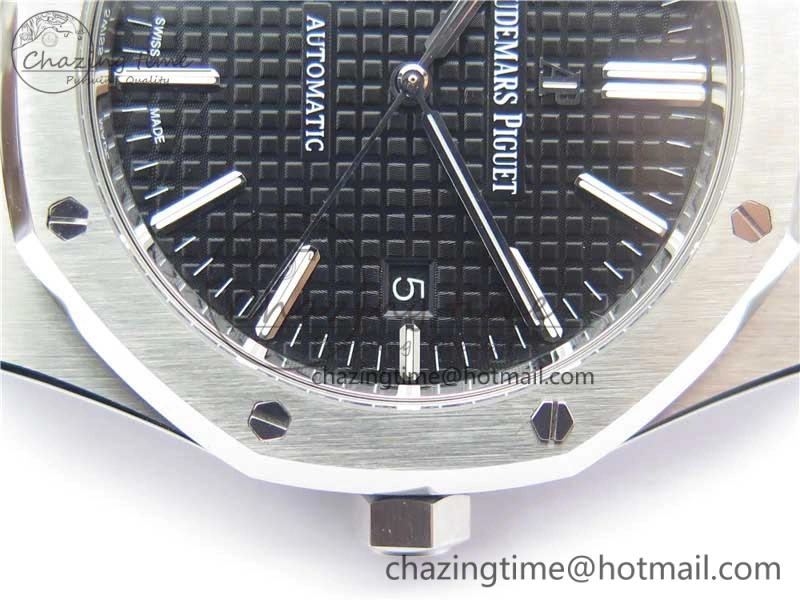 Royal Oak 41mm 15400 SS Z+F 1:1 Best Edition Black Textured Dial on SS Bracelet A3120 (Free Box)