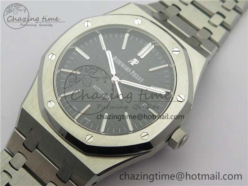 Royal Oak 41mm 15400 SS Z+F 1:1 Best Edition Black Textured Dial on SS Bracelet A3120 (Free Box)