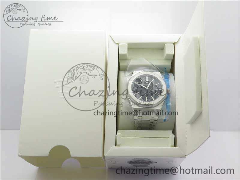Royal Oak 41mm 15400 SS Z+F 1:1 Best Edition Black Textured Dial on SS Bracelet A3120 (Free Box)