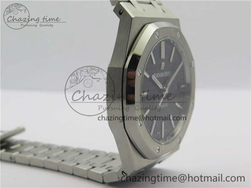 Royal Oak 41mm 15400 SS Z+F 1:1 Best Edition Black Textured Dial on SS Bracelet A3120 (Free Box)