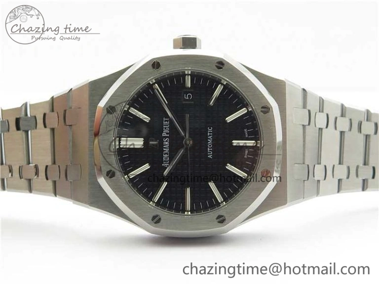 Royal Oak 41mm 15400 SS Z+F 1:1 Best Edition Black Textured Dial on SS Bracelet A3120 (Free Box)