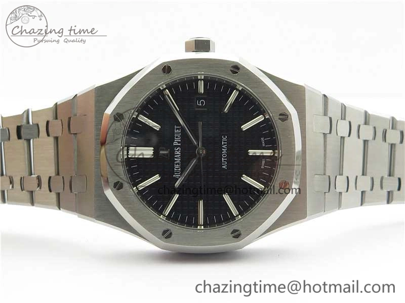 Royal Oak 41mm 15400 SS Z+F 1:1 Best Edition Black Textured Dial on SS Bracelet A3120 (Free Box)