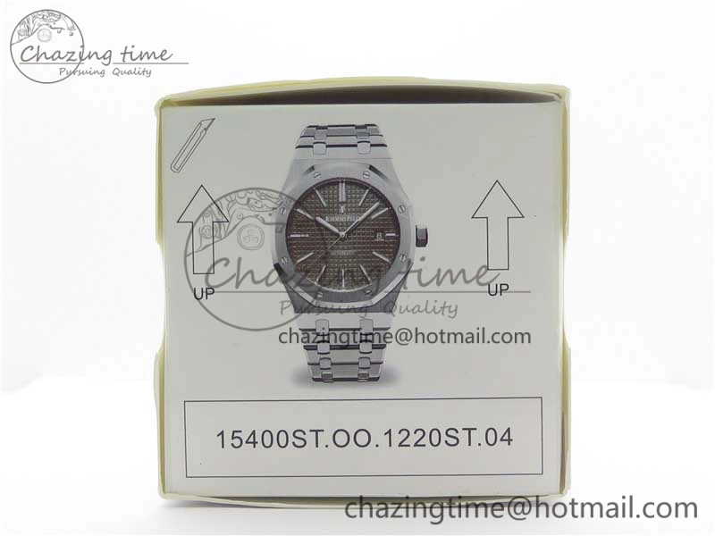 Royal Oak 41mm 15400 SS Z+F 1:1 Best Edition Black Textured Dial on SS Bracelet A3120 (Free Box)