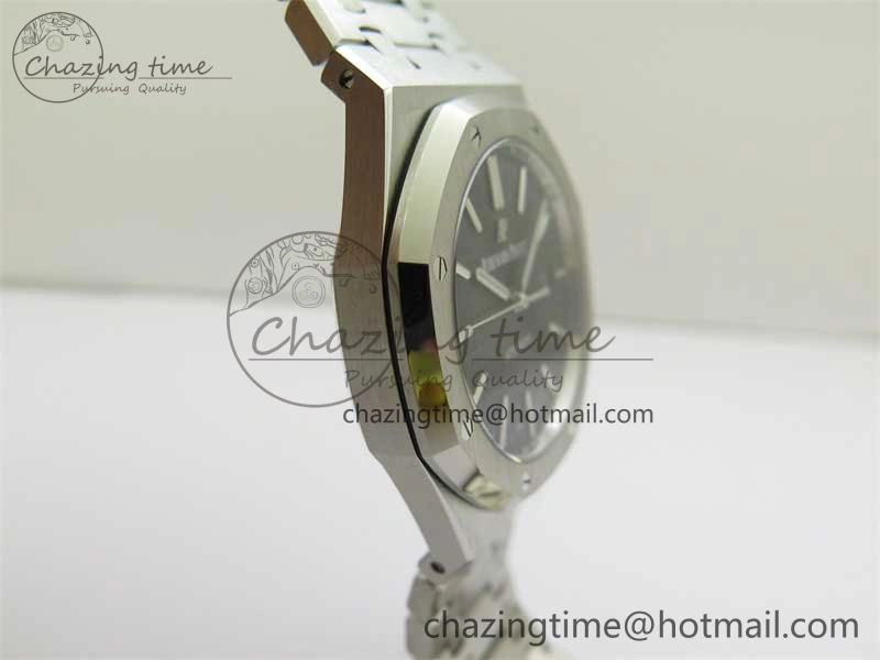 Royal Oak 41mm 15400 SS ZF 1:1 Best Edition Black Textured Dial on SS Bracelet SA3120 Super Clone