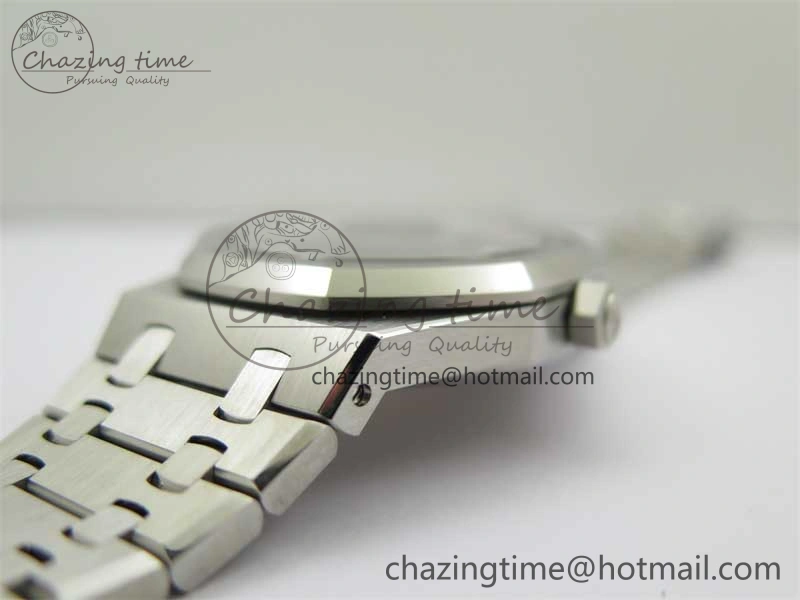 Royal Oak 41mm 15400 SS ZF 1:1 Best Edition Black Textured Dial on SS Bracelet SA3120 Super Clone