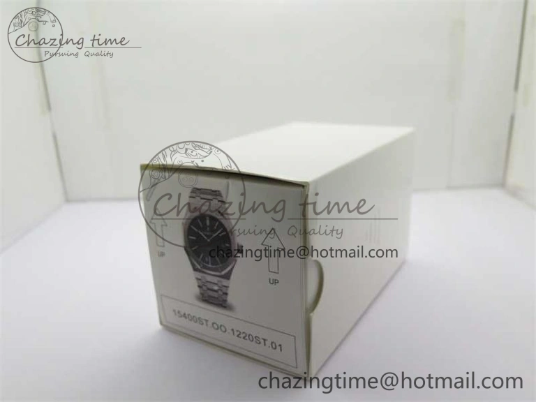 Royal Oak 41mm 15400 SS ZF 1:1 Best Edition Black Textured Dial on SS Bracelet SA3120 Super Clone