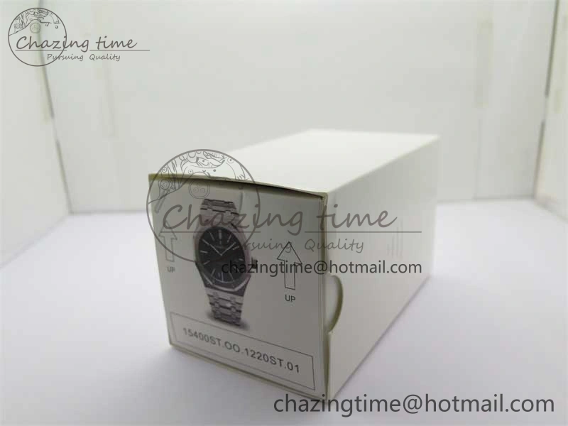 Royal Oak 41mm 15400 SS ZF 1:1 Best Edition Black Textured Dial on SS Bracelet SA3120 Super Clone