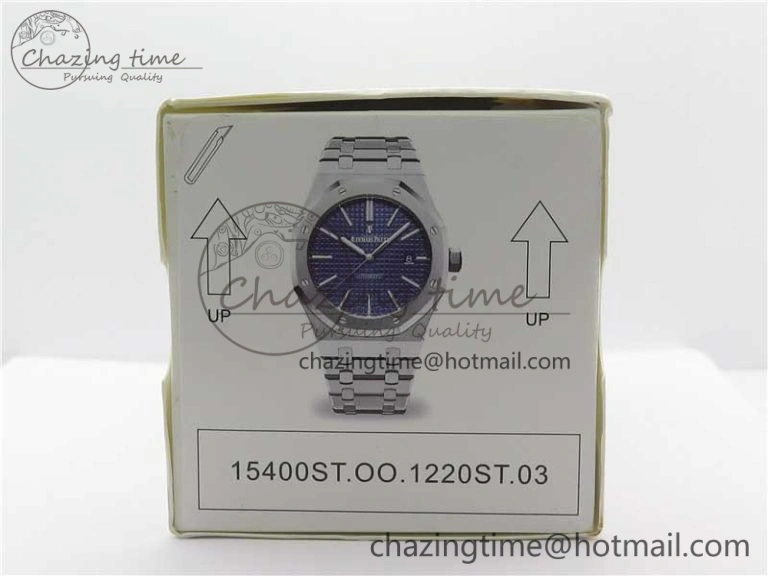 Royal Oak 41mm 15400 SS Z+F 1:1 Best Edition Blue Textured Dial on SS Bracelet A3120 (Free Box)