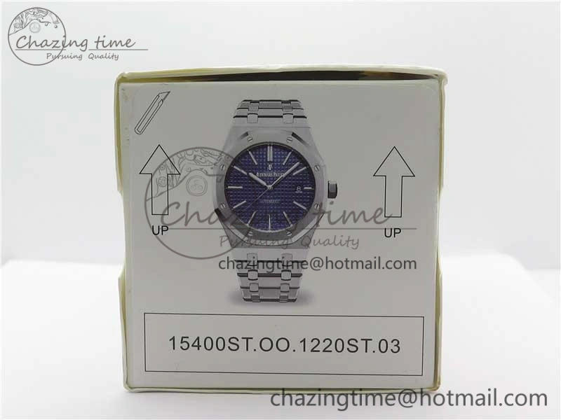 Royal Oak 41mm 15400 SS Z+F 1:1 Best Edition Blue Textured Dial on SS Bracelet A3120 (Free Box)