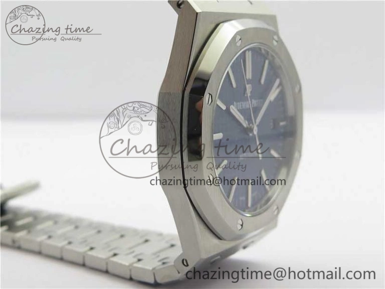 Royal Oak 41mm 15400 SS Z+F 1:1 Best Edition Blue Textured Dial on SS Bracelet A3120 (Free Box)