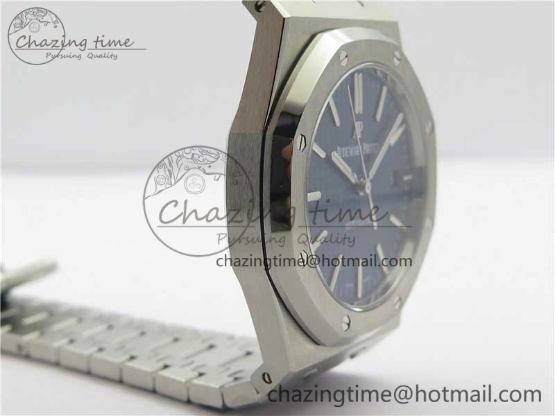 Royal Oak 41mm 15400 SS Z+F 1:1 Best Edition Blue Textured Dial on SS Bracelet A3120 (Free Box)