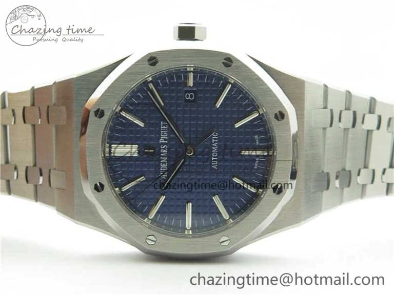 Royal Oak 41mm 15400 SS Z+F 1:1 Best Edition Blue Textured Dial on SS Bracelet A3120 (Free Box)