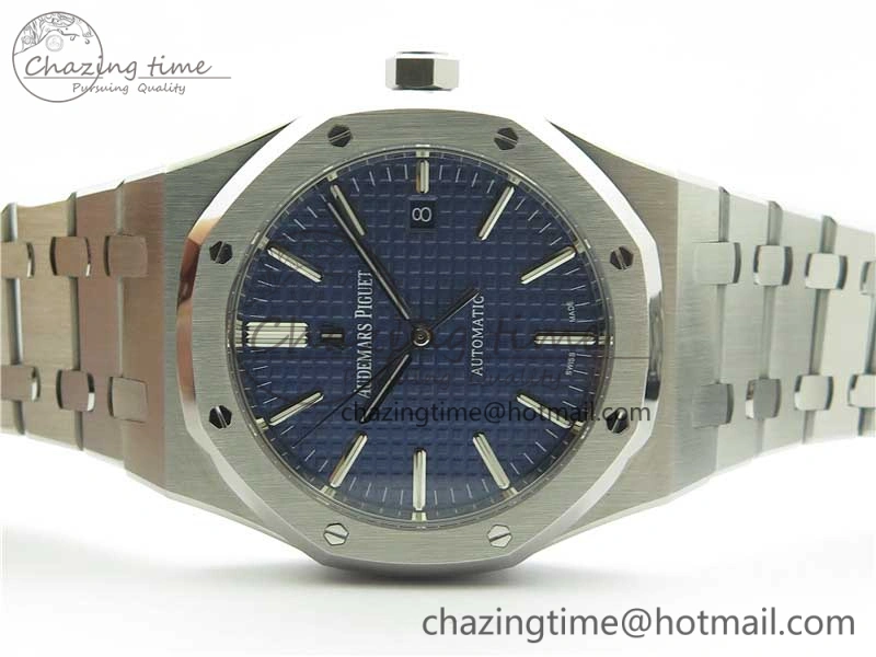 Royal Oak 41mm 15400 SS Z+F 1:1 Best Edition Blue Textured Dial on SS Bracelet A3120 (Free Box)