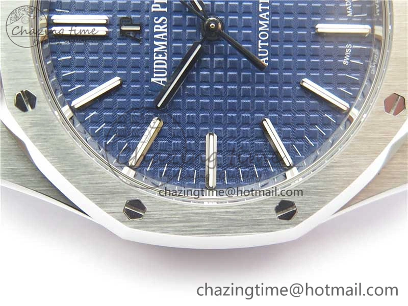 Royal Oak 41mm 15400 SS Z+F 1:1 Best Edition Blue Textured Dial on SS Bracelet A3120 (Free Box)