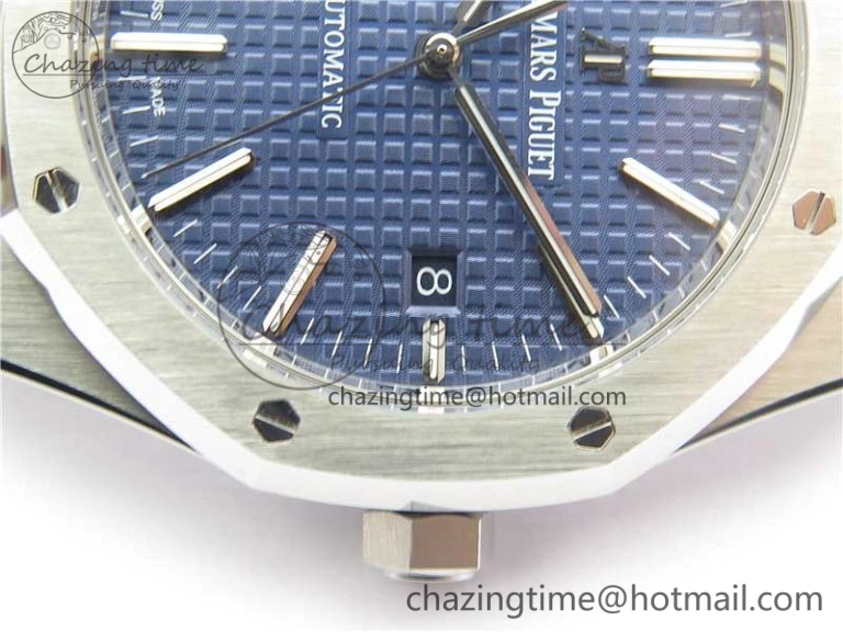 Royal Oak 41mm 15400 SS Z+F 1:1 Best Edition Blue Textured Dial on SS Bracelet A3120 (Free Box)