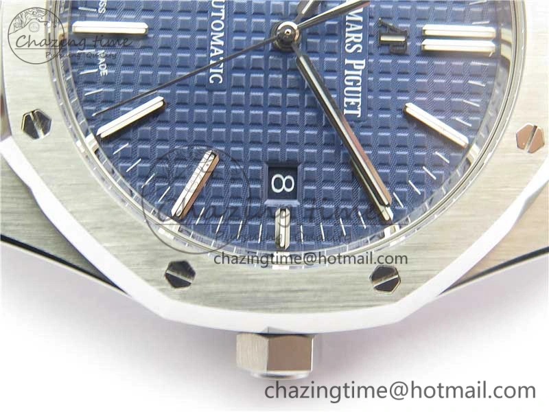 Royal Oak 41mm 15400 SS Z+F 1:1 Best Edition Blue Textured Dial on SS Bracelet A3120 (Free Box)