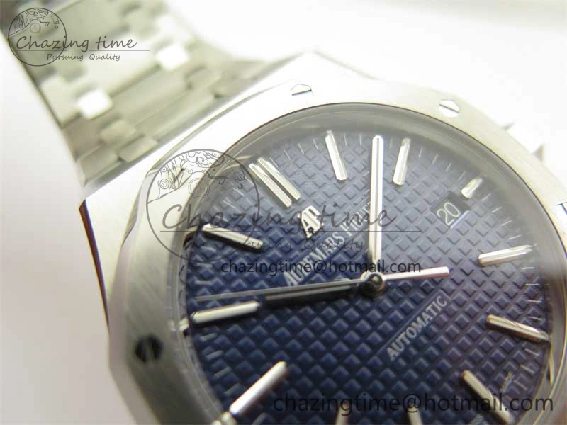 Royal Oak 41mm 15400 SS ZF 1:1 Best Edition Blue Textured Dial on SS Bracelet SA3120 Super Clone