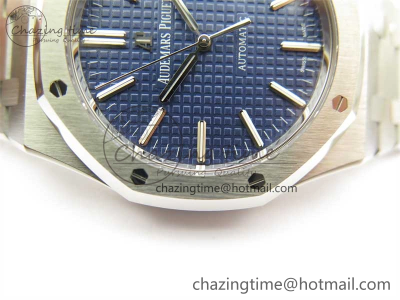 Royal Oak 41mm 15400 SS ZF 1:1 Best Edition Blue Textured Dial on SS Bracelet SA3120 Super Clone