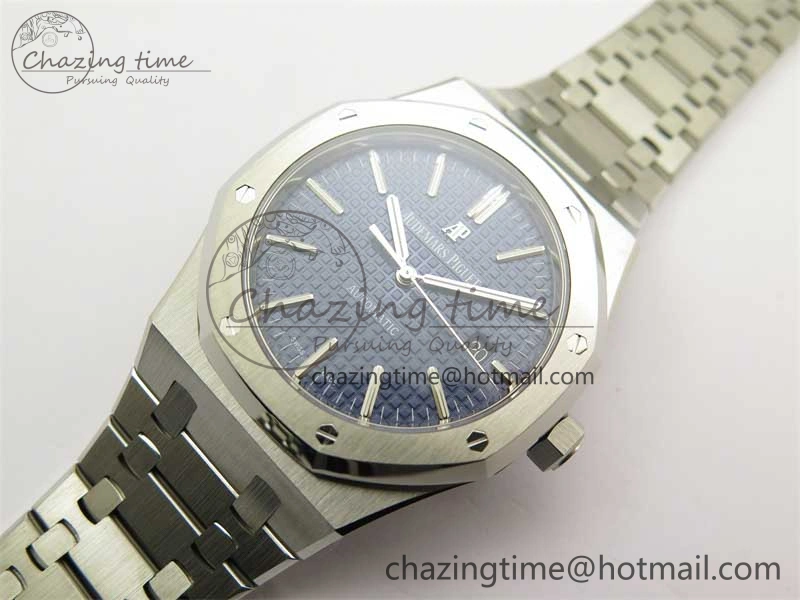 Royal Oak 41mm 15400 SS ZF 1:1 Best Edition Blue Textured Dial on SS Bracelet SA3120 Super Clone