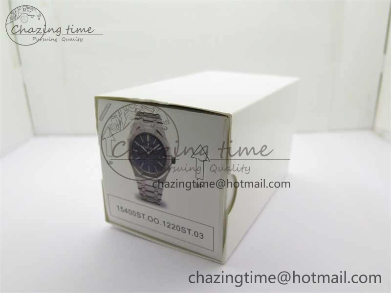 Royal Oak 41mm 15400 SS ZF 1:1 Best Edition Blue Textured Dial on SS Bracelet SA3120 Super Clone