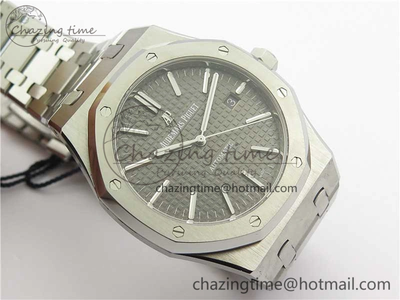 Royal Oak 41mm 15400 SS ZF 1:1 Best Edition Gray Textured Dial on SS Bracelet A3120 (Free Box)