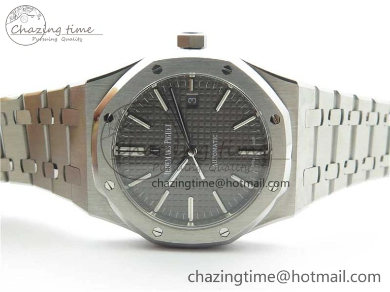 Royal Oak 41mm 15400 SS ZF 1:1 Best Edition Gray Textured Dial on SS Bracelet A3120 (Free Box)