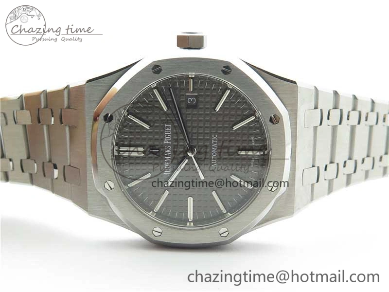 Royal Oak 41mm 15400 SS ZF 1:1 Best Edition Gray Textured Dial on SS Bracelet A3120 (Free Box)