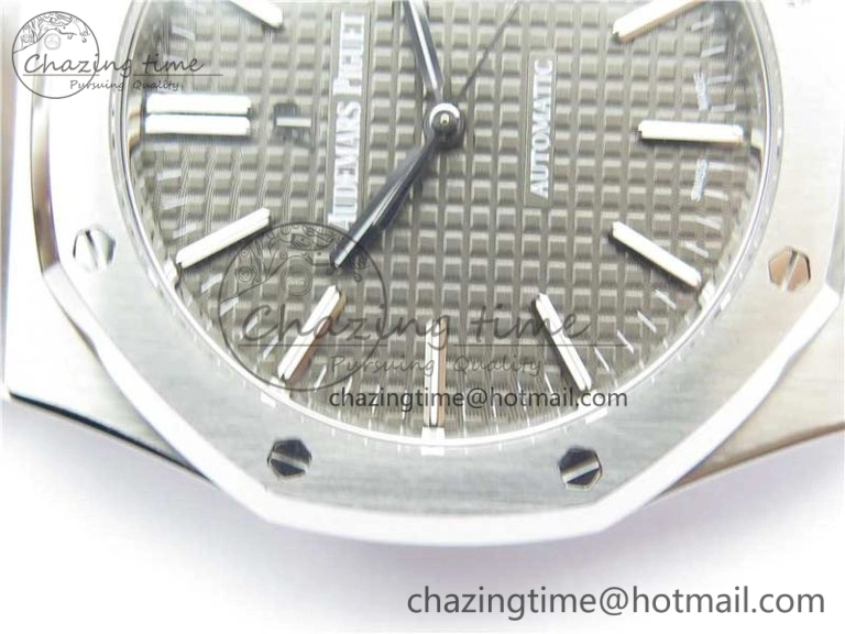 Royal Oak 41mm 15400 SS ZF 1:1 Best Edition Gray Textured Dial on SS Bracelet A3120 (Free Box)