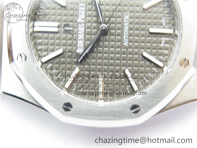 Royal Oak 41mm 15400 SS ZF 1:1 Best Edition Gray Textured Dial on SS Bracelet A3120 (Free Box)