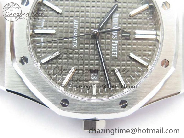 Royal Oak 41mm 15400 SS ZF 1:1 Best Edition Gray Textured Dial on SS Bracelet A3120 (Free Box)