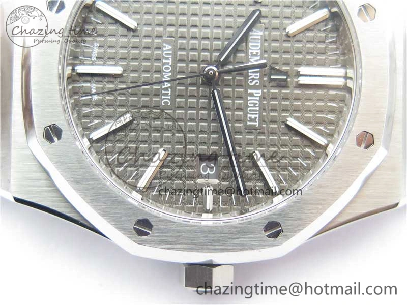 Royal Oak 41mm 15400 SS ZF 1:1 Best Edition Gray Textured Dial on SS Bracelet A3120 (Free Box)