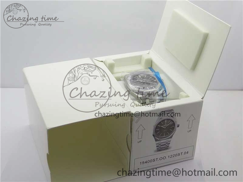 Royal Oak 41mm 15400 SS ZF 1:1 Best Edition Gray Textured Dial on SS Bracelet A3120 (Free Box)