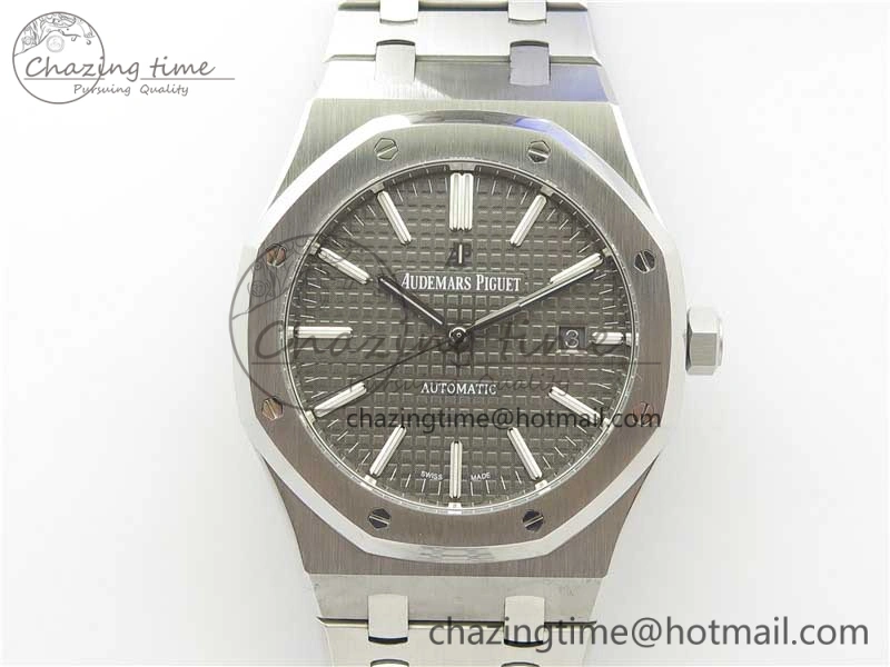 Royal Oak 41mm 15400 SS ZF 1:1 Best Edition Gray Textured Dial on SS Bracelet A3120 (Free Box)