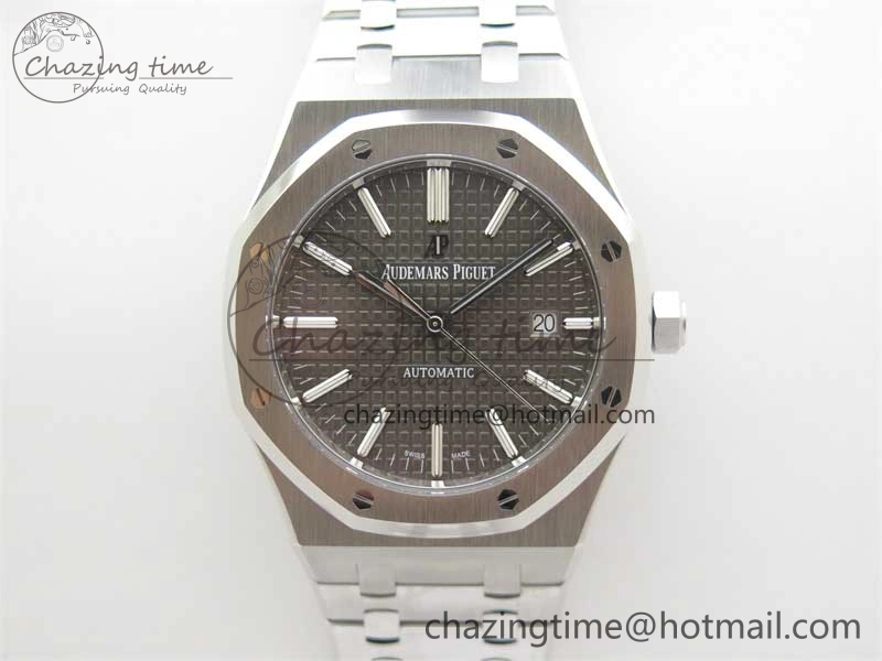 Royal Oak 41mm 15400 SS ZF 1:1 Best Edition Gray Textured Dial on SS Bracelet SA3120 Super Clone