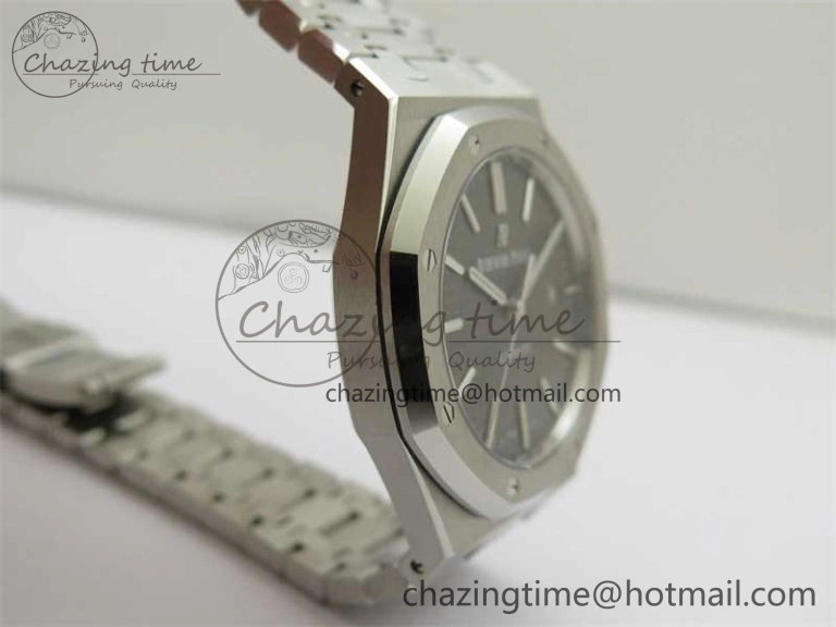 Royal Oak 41mm 15400 SS ZF 1:1 Best Edition Gray Textured Dial on SS Bracelet SA3120 Super Clone