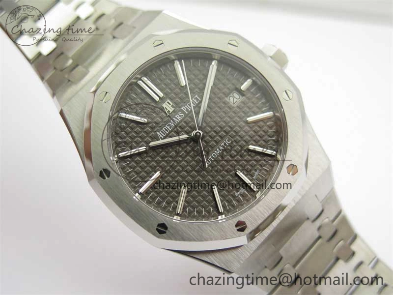 Royal Oak 41mm 15400 SS ZF 1:1 Best Edition Gray Textured Dial on SS Bracelet SA3120 Super Clone