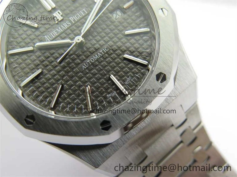 Royal Oak 41mm 15400 SS ZF 1:1 Best Edition Gray Textured Dial on SS Bracelet SA3120 Super Clone