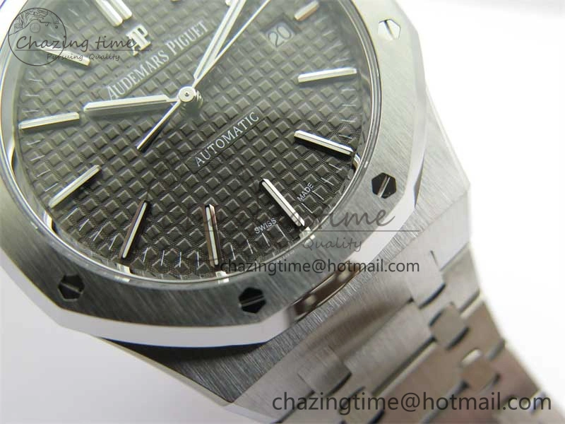 Royal Oak 41mm 15400 SS ZF 1:1 Best Edition Gray Textured Dial on SS Bracelet SA3120 Super Clone
