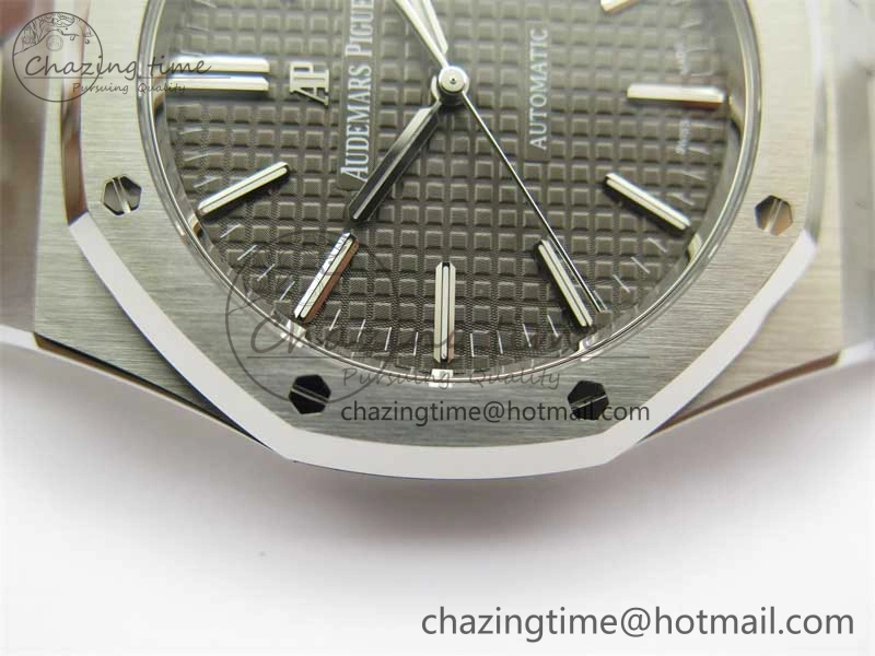 Royal Oak 41mm 15400 SS ZF 1:1 Best Edition Gray Textured Dial on SS Bracelet SA3120 Super Clone