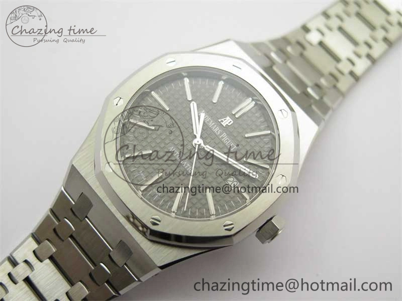 Royal Oak 41mm 15400 SS ZF 1:1 Best Edition Gray Textured Dial on SS Bracelet SA3120 Super Clone