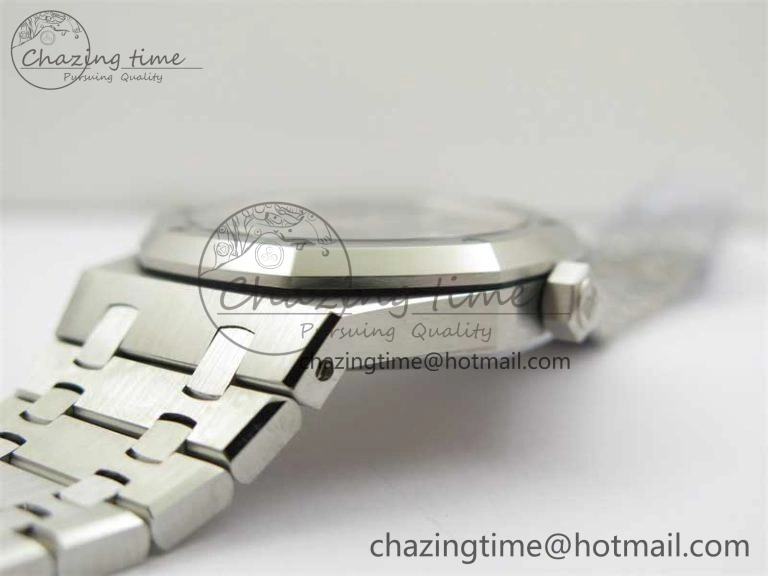 Royal Oak 41mm 15400 SS ZF 1:1 Best Edition Gray Textured Dial on SS Bracelet SA3120 Super Clone