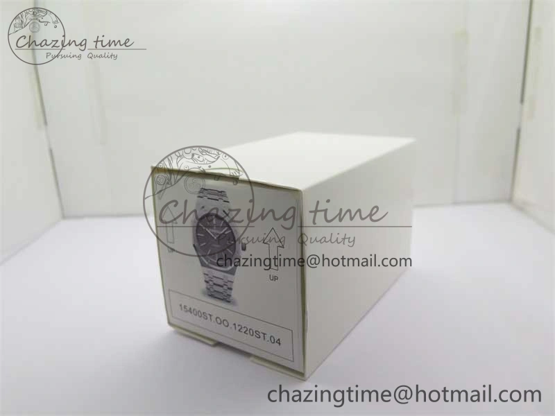 Royal Oak 41mm 15400 SS ZF 1:1 Best Edition Gray Textured Dial on SS Bracelet SA3120 Super Clone
