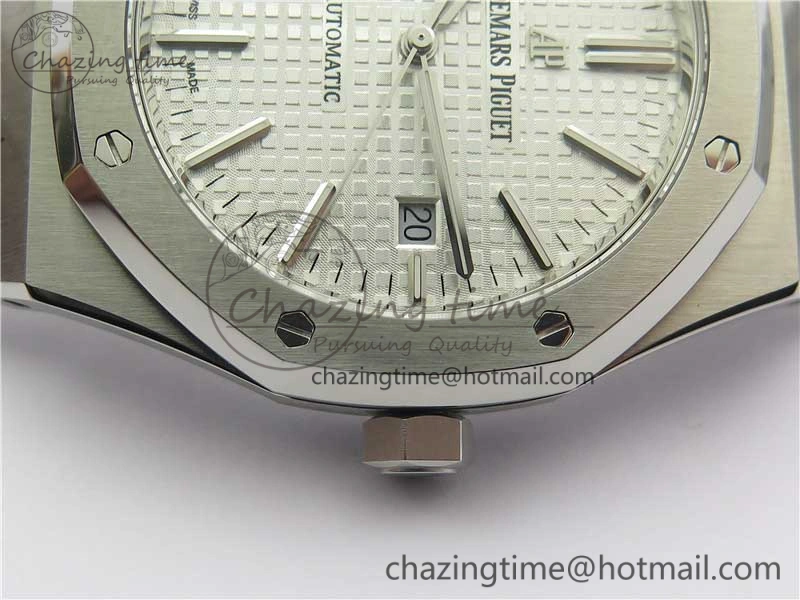 Royal Oak 41mm 15400 SS ZF 1:1 Best Edition White Textured Dial on SS Bracelet A3120 (Free Box)