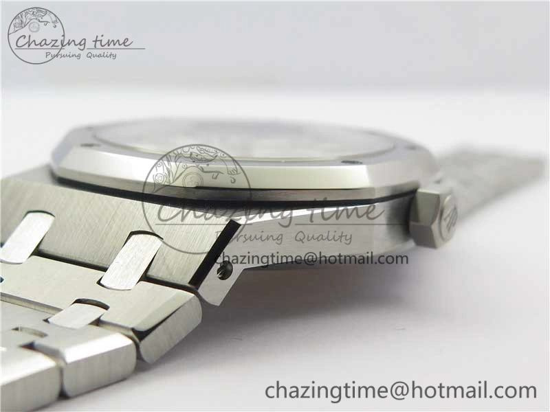 Royal Oak 41mm 15400 SS ZF 1:1 Best Edition White Textured Dial on SS Bracelet A3120 (Free Box)