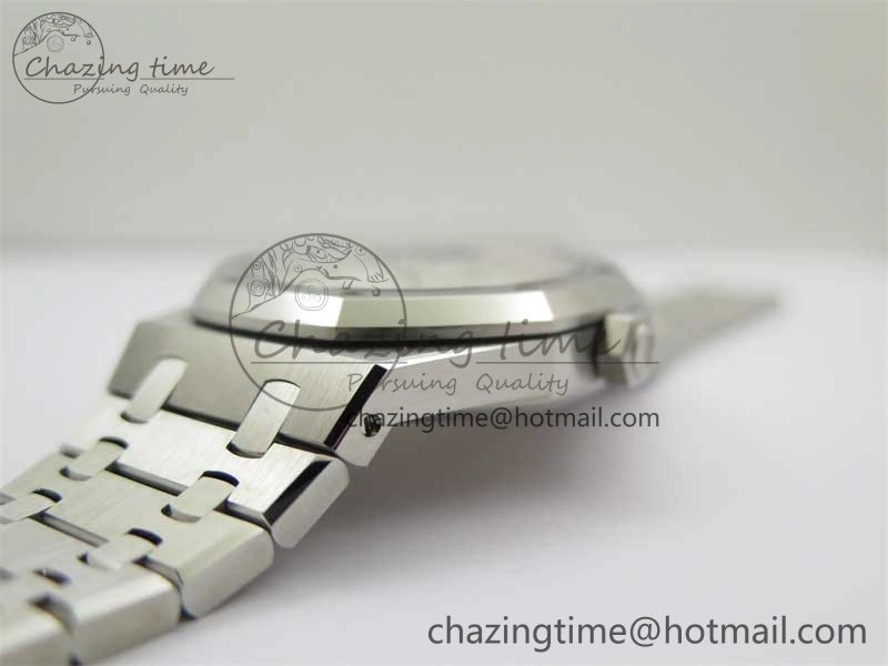 Royal Oak 41mm 15400 SS ZF 1:1 Best Edition White Textured Dial on SS Bracelet SA3120 Super Clone